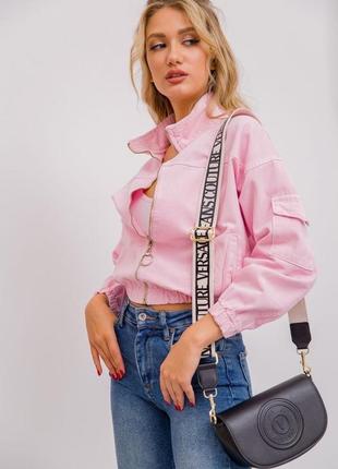 Tally weijl брендова фірмова жіноча джинсовка натуральна котонова хлопкова джинсова сорочка рубашка куртка на замку рожева укорочена коротка