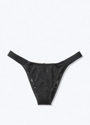 Трусики victoria's secret pink бразилиана чорні xs / lace brazilian