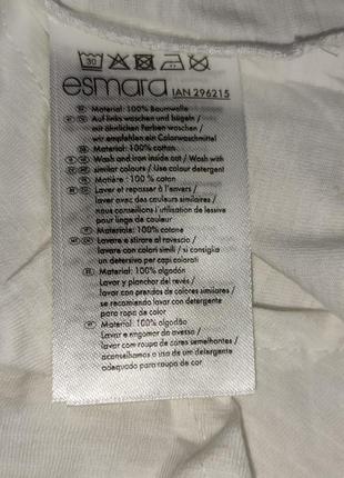 Женская базовая блуза с вышивкой esmara, белая, размеры s, m, l, 100% хлопок6 фото