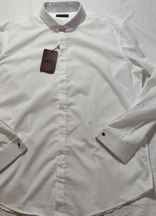 Мужская классическая рубашка piazza italia, размер xxl, белый1 фото