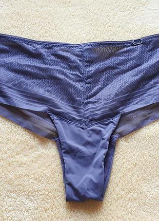 Новые кружевные фиолетовые полуоткрытые трусики бразилиана сиреневые гипюровые гипюр крудево с узорами с-м/8-10/36-38/44-46 esprit