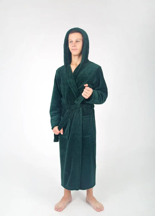 Чоловічий халат , підлітковий довгий махровий1 фото
