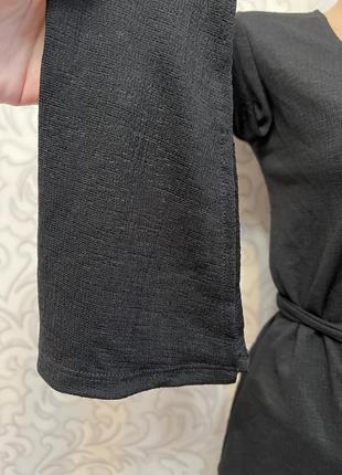 Чорна текстурована блуза з декольте на запах topshop6 фото