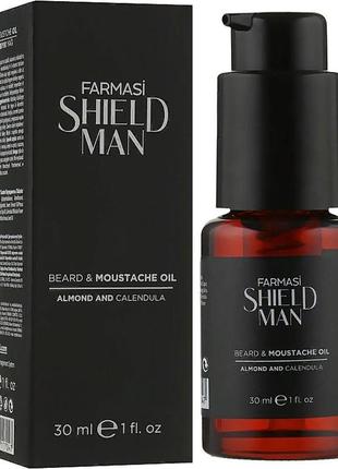 🌷масло для ухода за бородой и усами farmasi"shield man beard &amp; moustache oil",30 мл.1 фото