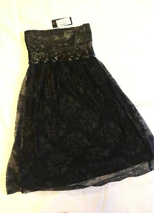 Розпродаж! нове чорне плаття супер з фаетками m(46)4 фото