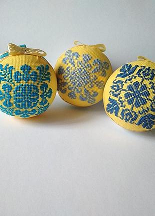 Ёлочная игрушка с ручной вышивкой