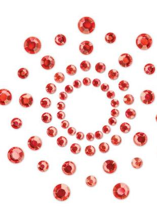 Пестіс із кристалів bijoux indiscrets - mimi red, прикраса на груди2 фото