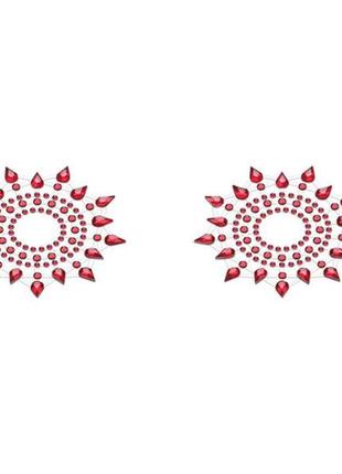 Пестіс із кристалів petits joujoux gloria set of 2 - red, прикраса на груди1 фото