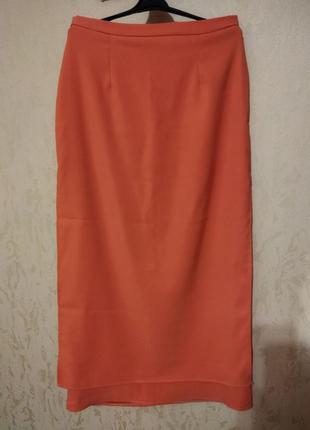 Длинная оранжевая юбка