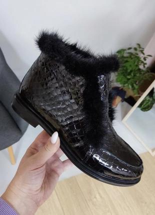 Дизайнерские лакированные лоферы norka 🐀 с мехом норка натуральная кожа замш лак зима осень