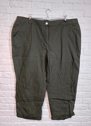 Фирменные легкие хлопковые бриджи капри