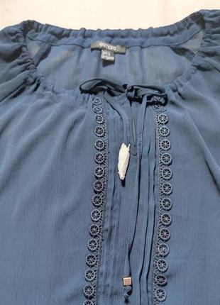 Женская однотонная блуза esmara, размер xl, темно синий8 фото