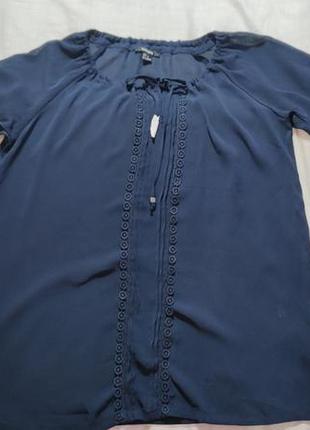 Женская однотонная блуза esmara, размер xl, темно синий3 фото