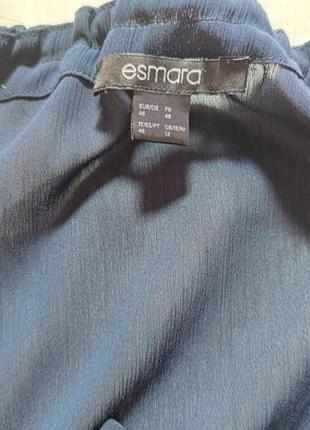 Женская однотонная блуза esmara, размер xl, темно синий7 фото