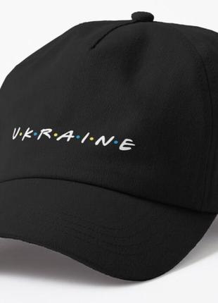 Кепка унисекс с патриотическим принтом u-k-r-a-i-n-e черный