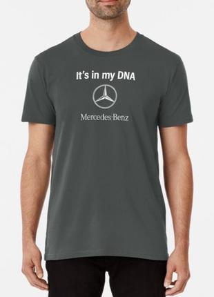 Мужская футболка с принтом  mercedes it`s in my dna мерседес4 фото