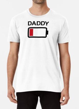 Мужская футболка daddy села батарейка черный s3 фото