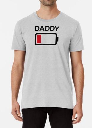 Мужская футболка daddy села батарейка черный s4 фото