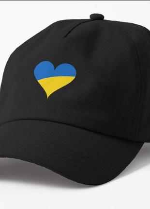 Кепка унисекс с патриотическим принтом украина в моём серце
