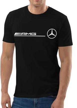Чоловіча футболка з принтом mercedes  amg мерседес