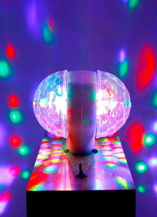 Світлодіодна подвійна обертається диско-лампа led magic ball light
