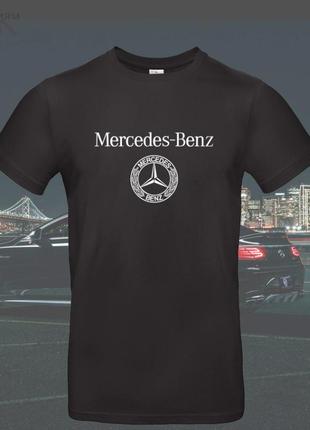 Мужская футболка с принтом mercedes-benz мерседес