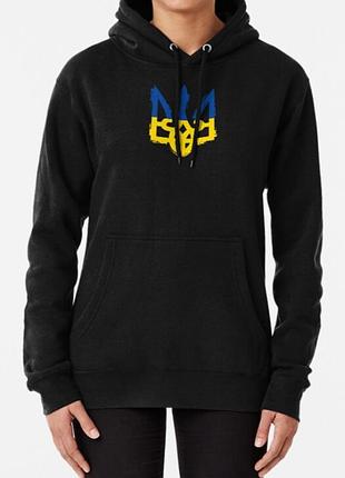 Худи толстовка унисекс с патриотическим принтом герб украины сине-жёлтый