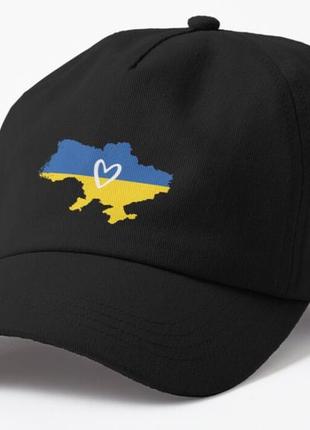 Кепка унисекс с патриотическим принтом украины с сердечком