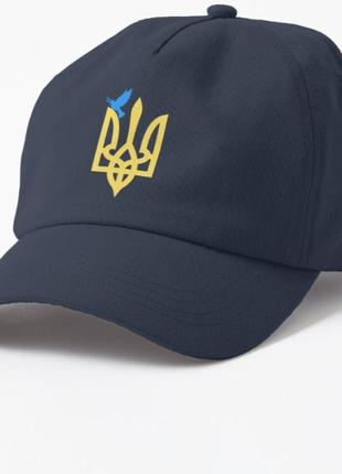 Кепка унисекс с патриотическим принтом украинский герб и птица