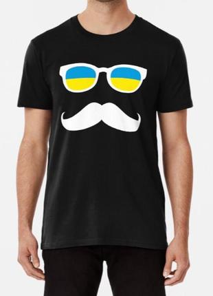 Чоловіча патріотична футболка з принтом український козак хіпстер