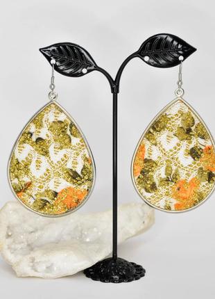 Сережки краплі з мереживом арт. 77680