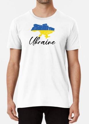 Мужская и женская патриотическая футболка с принтом ukraine map, карта украины4 фото