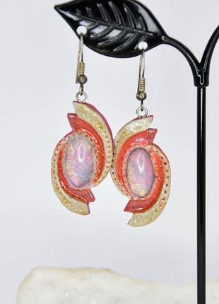 Серьги с опалитом. серьги опалит арт. 77618