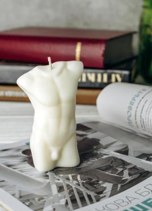 Інтер'єрна соєва арома свічка чоловічий торс "nude candle" 9,5 см