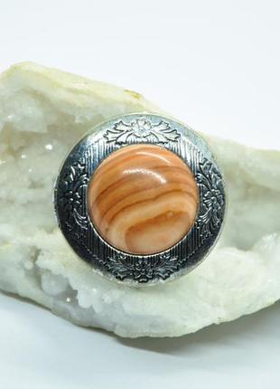 Кольцо медальон с кварцем, нефритом, опалом. кольцо медальон кварц, нефрит, опал3 фото
