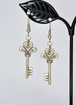 Серьги ключи. сережки ключики арт. 77645