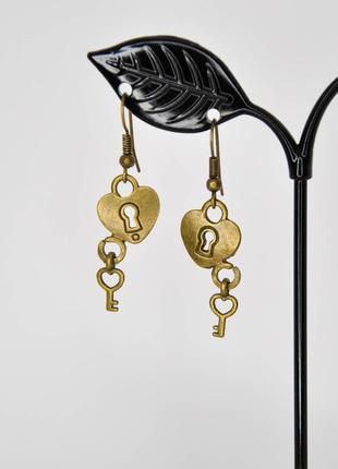 Серьги замок с ключиком арт. 77705