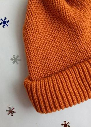 Шапка для осені і зими, шапка на осень и зиму, шапка оранжевая, шапка стильная!2 фото