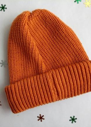 Шапка для осені і зими, шапка на осень и зиму, шапка оранжевая, шапка стильная!3 фото