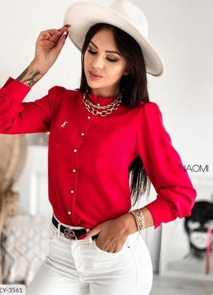 Блуза женская стильная деловая красивая эффектная с длинным рукавом в деловом стиле размеры 42-48 арт-35604 фото