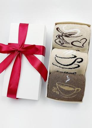 Женские теплые зимние махровые носки набор 3 пары в подарочной упаковке2 фото