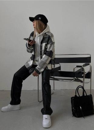 Кашемировая рубашка женская турецкий кашемир рубашка в клеточку 42-46 оверсайз