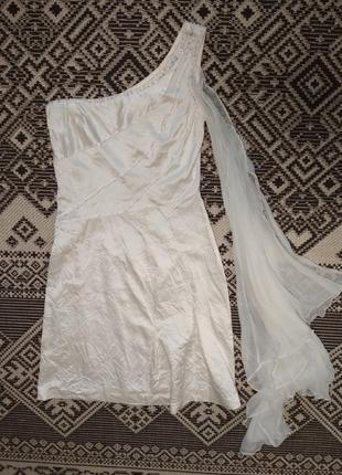 Шикарное шелковое платье расшитое стеклярусом от vladimir, p. s-m