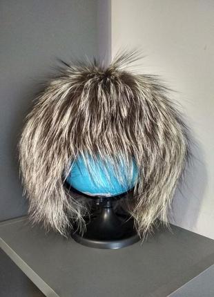 Зимняя шапка из чернобурки2 фото