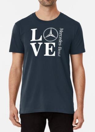 Мужская футболка с принтом love mercedes-benz мерседес5 фото