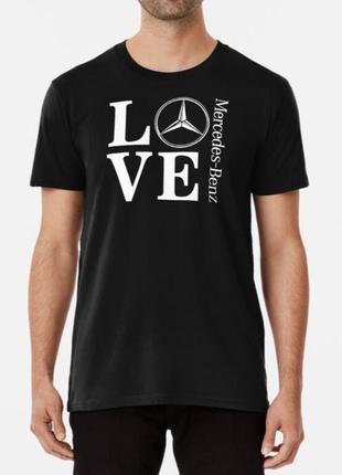 Мужская футболка с принтом love mercedes-benz мерседес1 фото