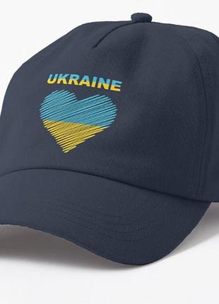 Кепка унисекс с патриотическим принтом ukraine, украина сердцечко флаг