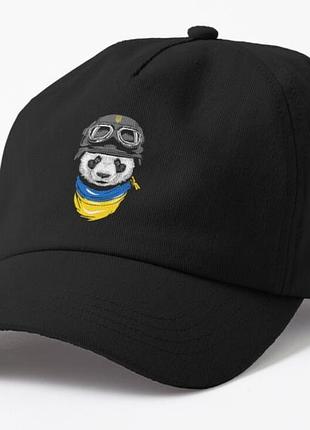 Кепка унисекс с патриотическим принтом принтом панда воин украина