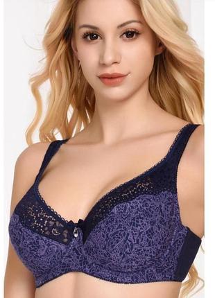 Мереживний бюстгальтер з м'якими чашками великого розміру, бюстгальтер з глибокою чашкою на великі груди, тм lanny mode 11848