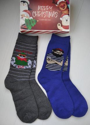 Набір чоловічих новорічних шкарпеток фенна махрові 41-47